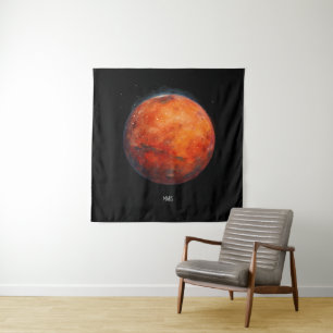 Tenture La planète rouge : Aquarelle de Mars