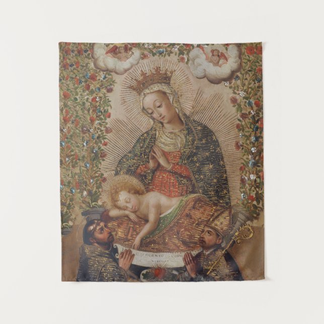 Tenture La Vierge adorant le Christ Enfant Noël (Devant)
