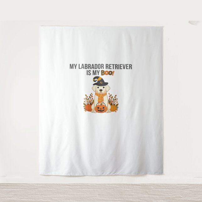 Tenture Labrador Retriever Halloween Chien drôle Éffrayant (Devant)