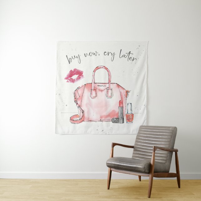 Tenture L'achat de la mode | d'aquarelle pleurent (En situation (horizontale))