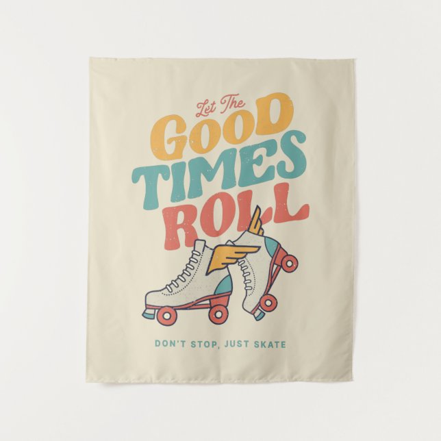 Tenture LAISSEZ LES BONS TEMPS ROULER 80s RETRO ROLLER SKA (Devant)