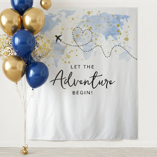 Tenture "Laissons Commencer L'Aventure !" Baby shower Cart