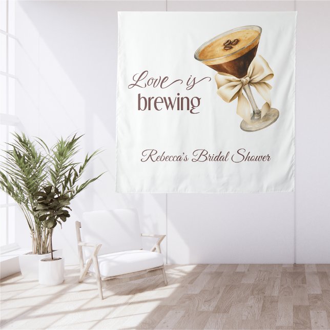Tenture L'amour brasse Bow Espresso Martini Fête des marié (Créateur téléchargé)