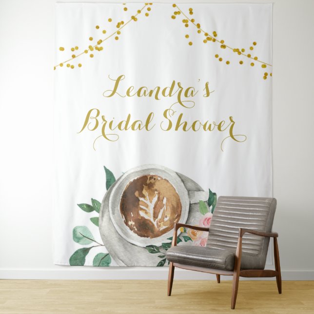 Tenture L'amour du café brasse la Fête des mariées signe T (En situation)