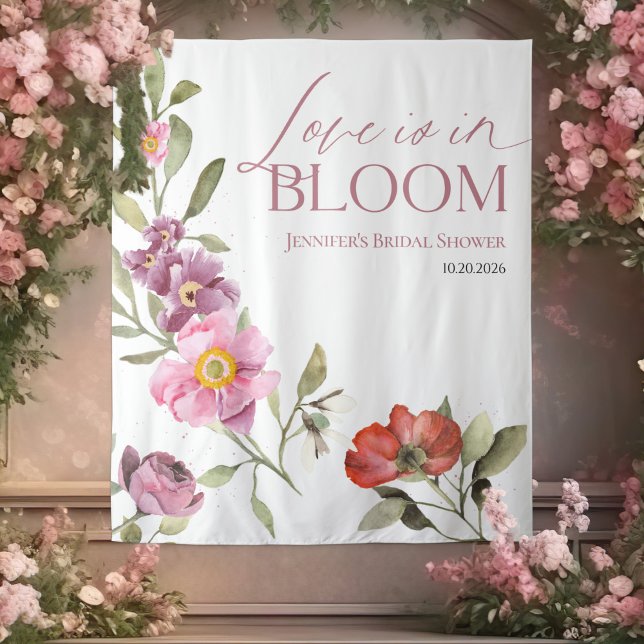 Tenture L'amour est en fleur | Arrière-plans de Fêtes des  (Créateur téléchargé)