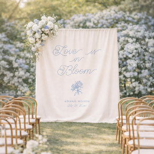 Tenture L'amour est en fleurs. Hydrangea Bleu pour une Bab