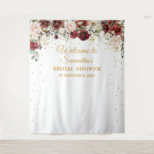 Tenture Lancement de mariage cadre floral bordeaux rose bl