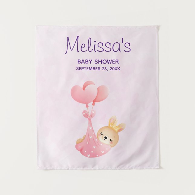 Tenture Lapin bébé mignon dans une couverture en forme de  (Devant)