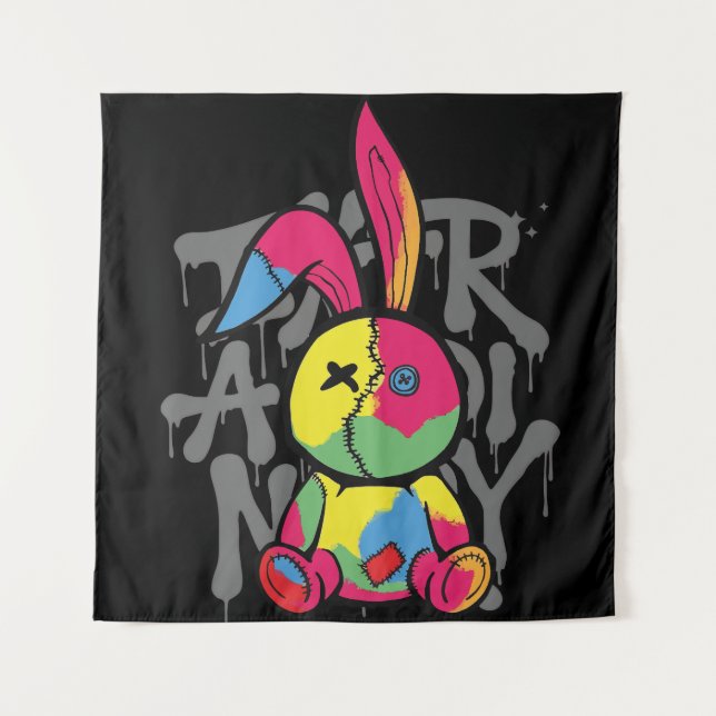 Tenture Lapin Urbain Néon (Devant)
