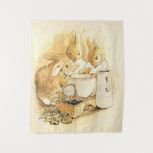 Tenture Lapins et Pudding au lait par Beatrix Potter