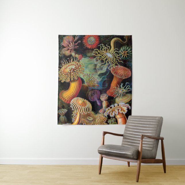 Tenture l'art de la nature par Ernst Haeckel (En situation)