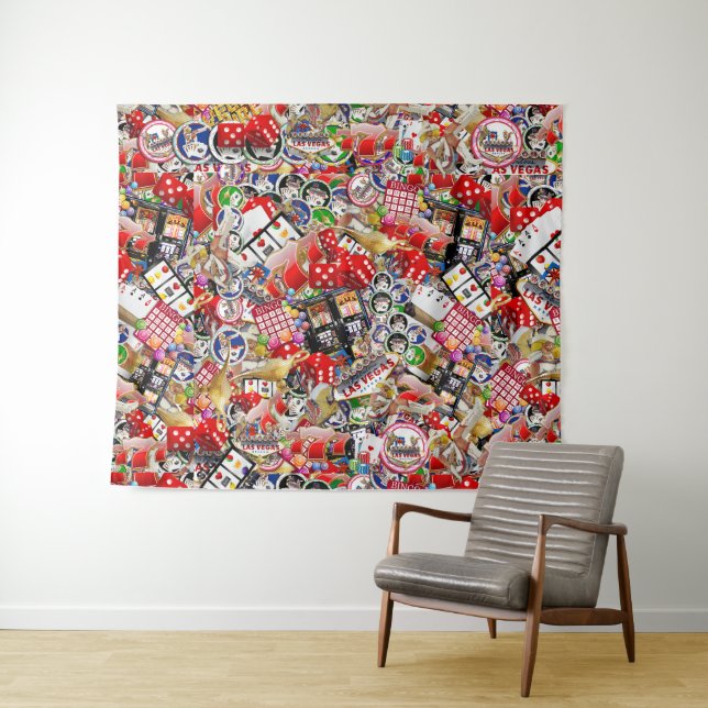 Tenture Las Vegas Icons ~ Gamblers Delight Tapestry (En situation (horizontale))
