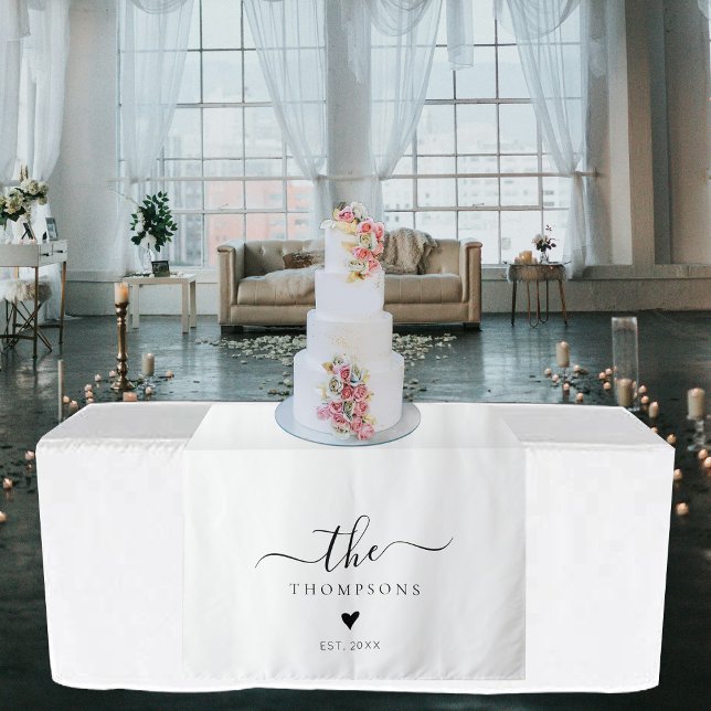 Tenture Last Name Sign Wedding Sweetheart Table Runner (Last Name Sign Wedding Sweetheart Table Runner Tapestry)