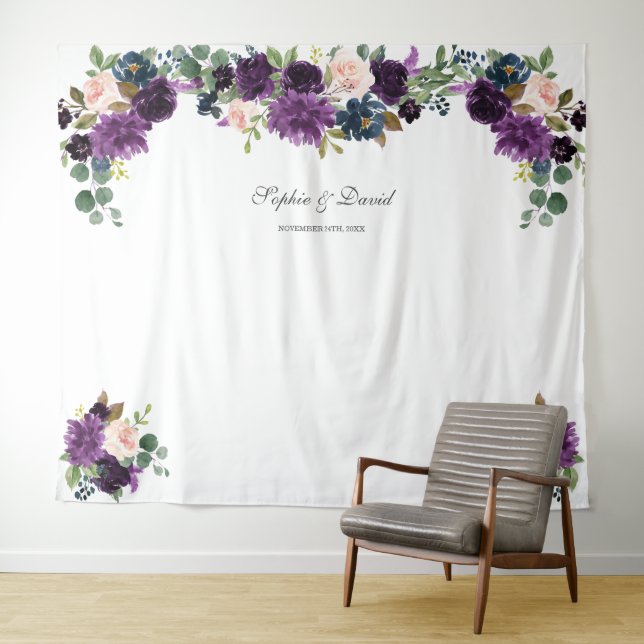 Tenture Lavande de luxe bleu rose Mariage Prop (En situation (horizontale))