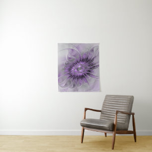 Tenture Lavande Fleur Dream Moderne Abstrait Fractal Art