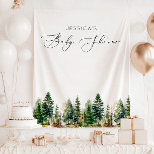 Tenture L'aventure attend le baby shower des pins des bois