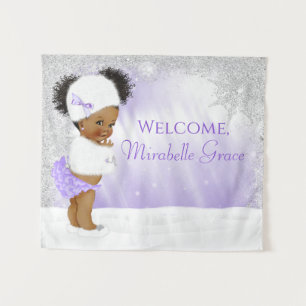 Tenture Le Baby shower des merveilles d'hiver de la fille