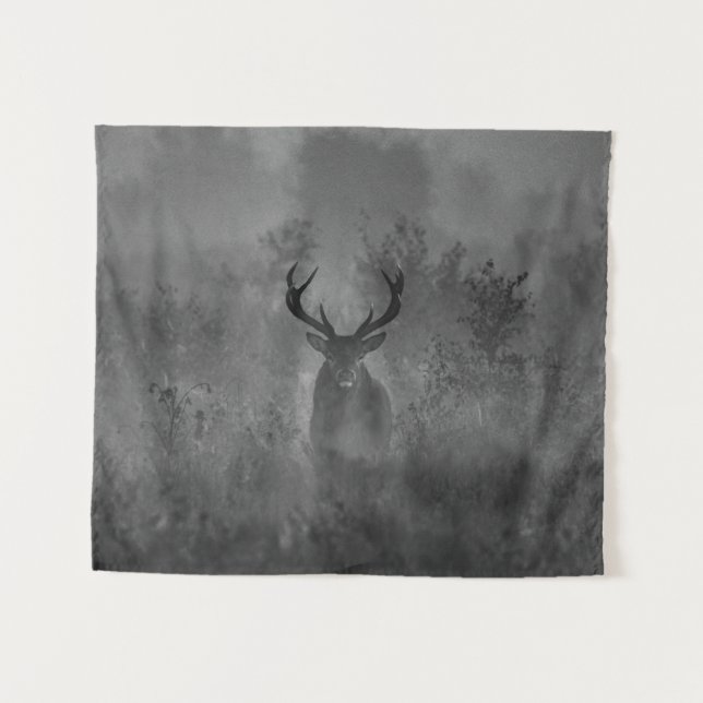 Tenture Le Cerf Dans La Mist (Devant (Horizontal))