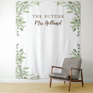 Tenture Le futur Mme Greenery Fête des mariées bannière
