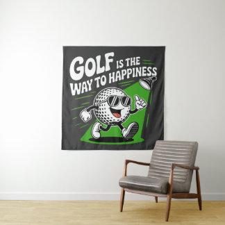 Tenture Le golf est la voie vers le bonheur