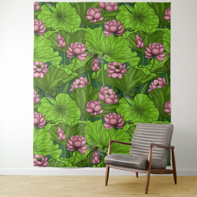 Tenture Le jardin du Lotus (En situation)