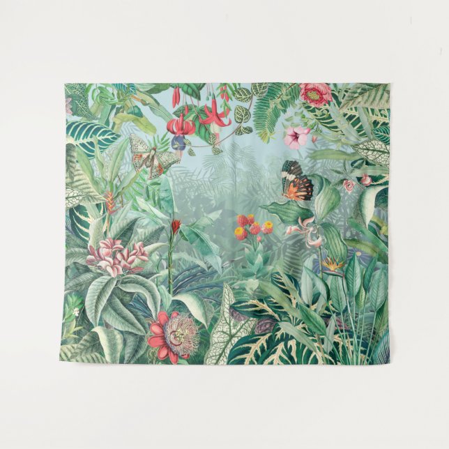 Tenture Le paradis fantastique de la forêt tropicale (Devant (Horizontal))