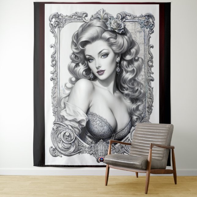 Tenture Le plaisir est mon nom moyen AI Concept Art par Xz (En situation)