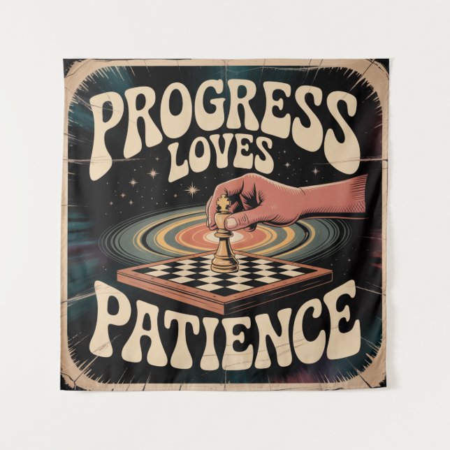Tenture Le progrès aime la patience (Devant)
