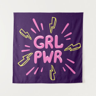 Tenture Le slogan du mouvement de puissance des filles san