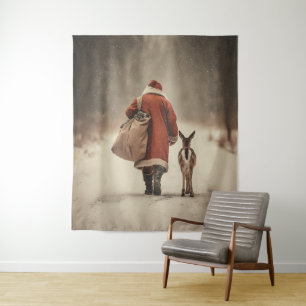 Tenture Le voyage des bois d'hiver de père Noël