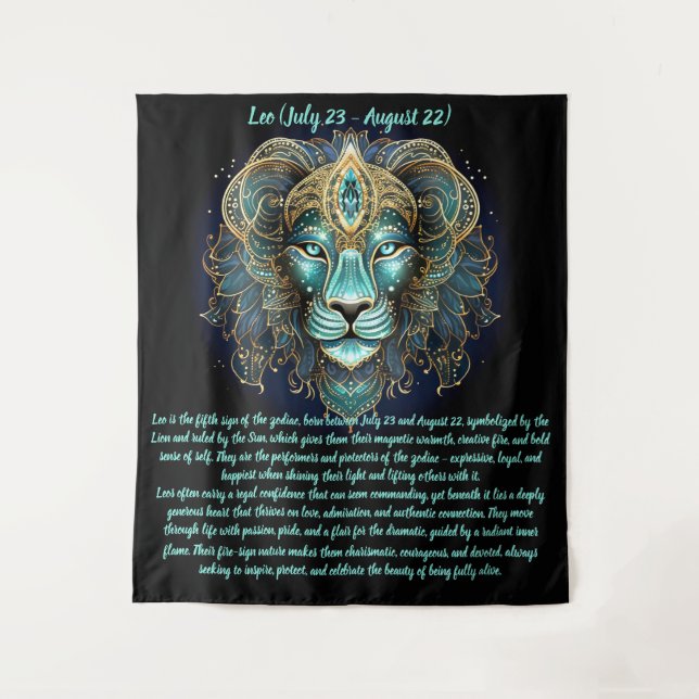 Tenture Leo Zodiac – Radiant Strength and Solar Majesty (Devant)