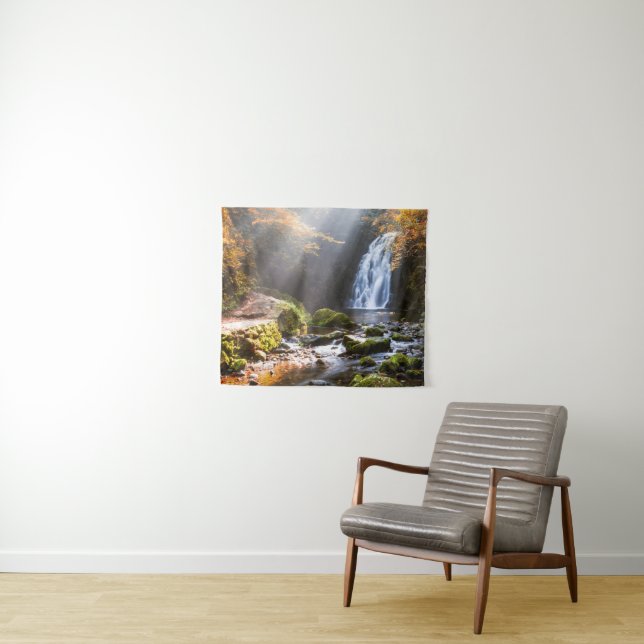 Tenture Les cascades | Gleno, Irlande du Nord (En situation (horizontale))