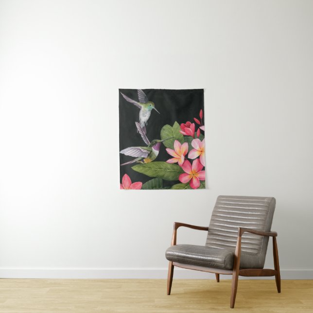 Tenture Les colibris de la Plumeria (En situation)