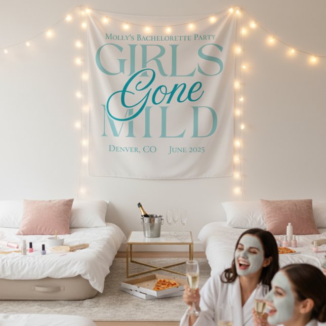Tenture Les Filles Sont Jeunes - Bachelorette Personnalisé (Not every bachelorette party needs to be wild—and that’s exactly the vibe of Girls Gone Mild!)