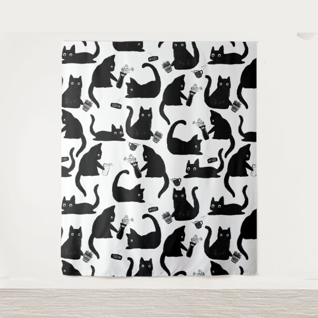 Tenture Les mauvais chats frappent des trucs sur (Devant)