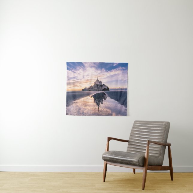 Tenture Les monuments | Mont Saint-Michel, Normandie Franc (En situation (horizontale))