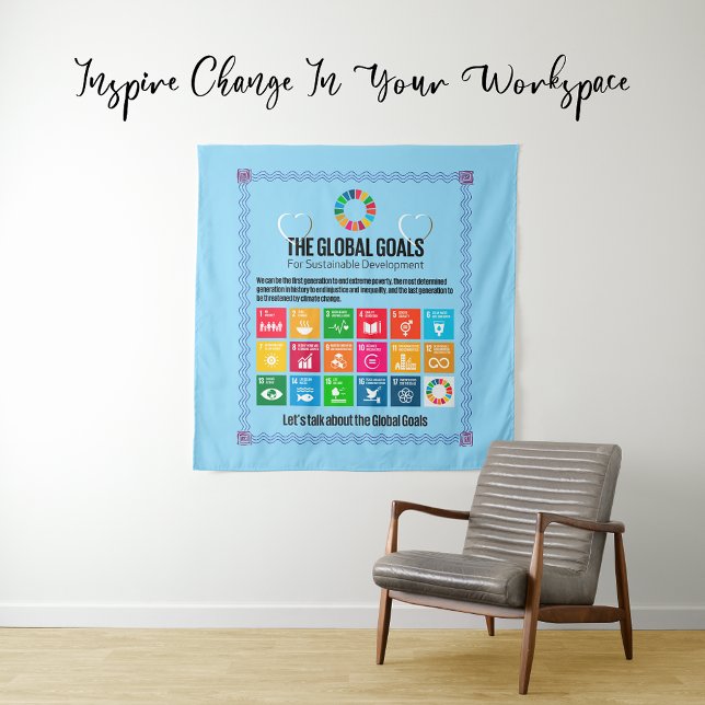 Tenture Les Objectifs Globaux Méga Motivationnistes Dons I (Jumbo Tapestry, Canvas Print, Poster, Foam Board, Signs Gift for Office Classroom Students Teachers)