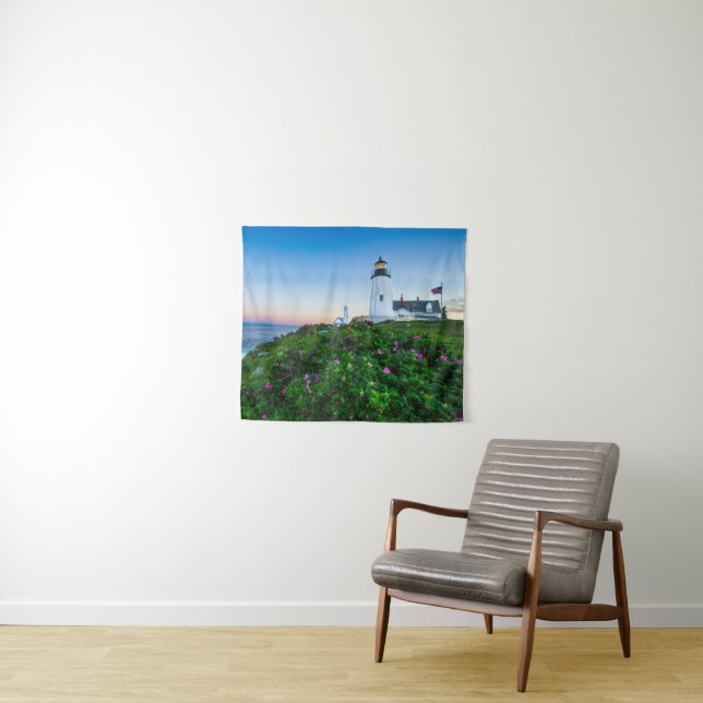 Tenture Les phares | Point Lighthouse Bristol Maine (En situation (horizontale))