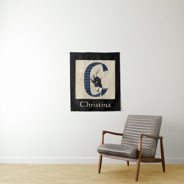 Tenture LETTRE TAPIS BLANC WONderland C (En situation)