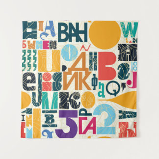 Tenture Lettres dessinées à la main : design vintage sans 
