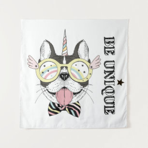 Tenture Licorne de bouledogue français