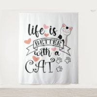Life is Better With a Cat quote slogan