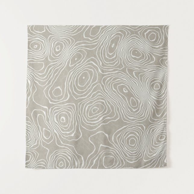 Tenture Lignes terrestres topographiques : Carte organique (Devant)