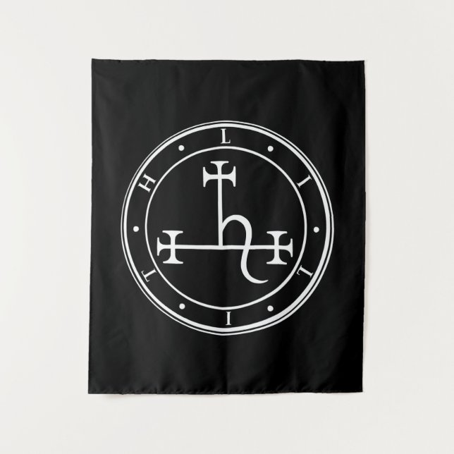 Tenture Lilith sigil. Lune noire Goddess phoque Tapestry (Devant)