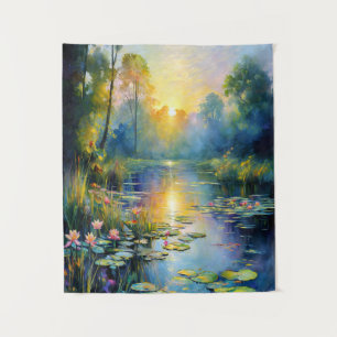 Tenture Lily Pond inspiré par Monet à Sunrise Impressionni