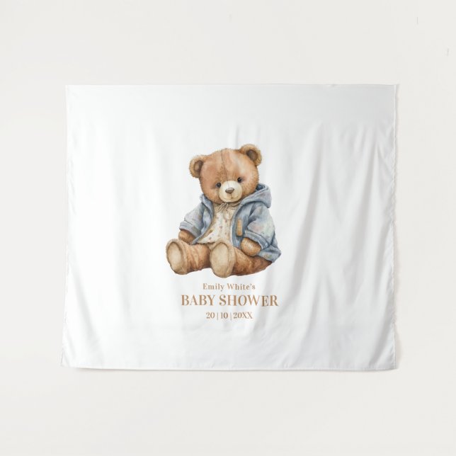 Tenture L'Invitation Baby shower De L'Ours En Teddy Peut A (Devant (Horizontal))