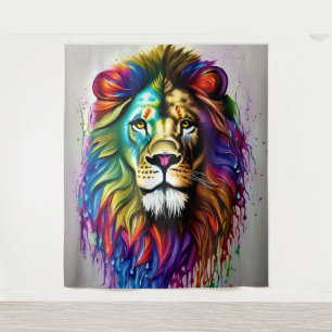 Tenture Lion Abstrait Majestueux