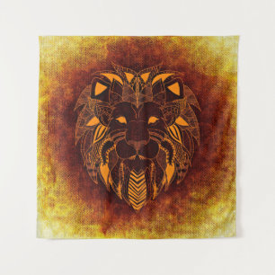 Tenture Lion animal sauvage abstrait