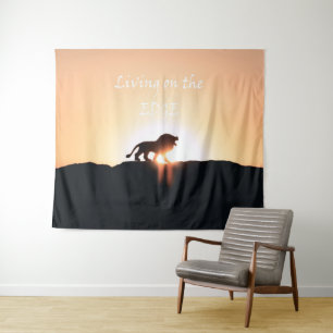 Tenture Lion au coucher du soleil Vivre à la lisière