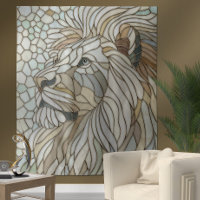 Lion blanc Portrait Mosaic Art